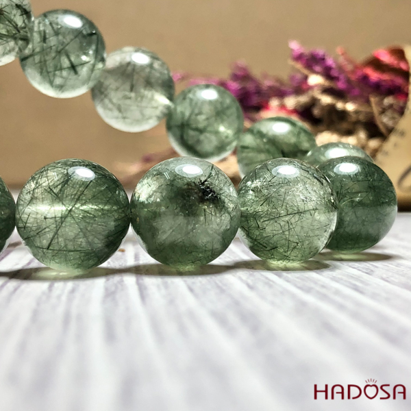 Vòng Đá Thạch Anh Tóc Xanh 13mm 5A