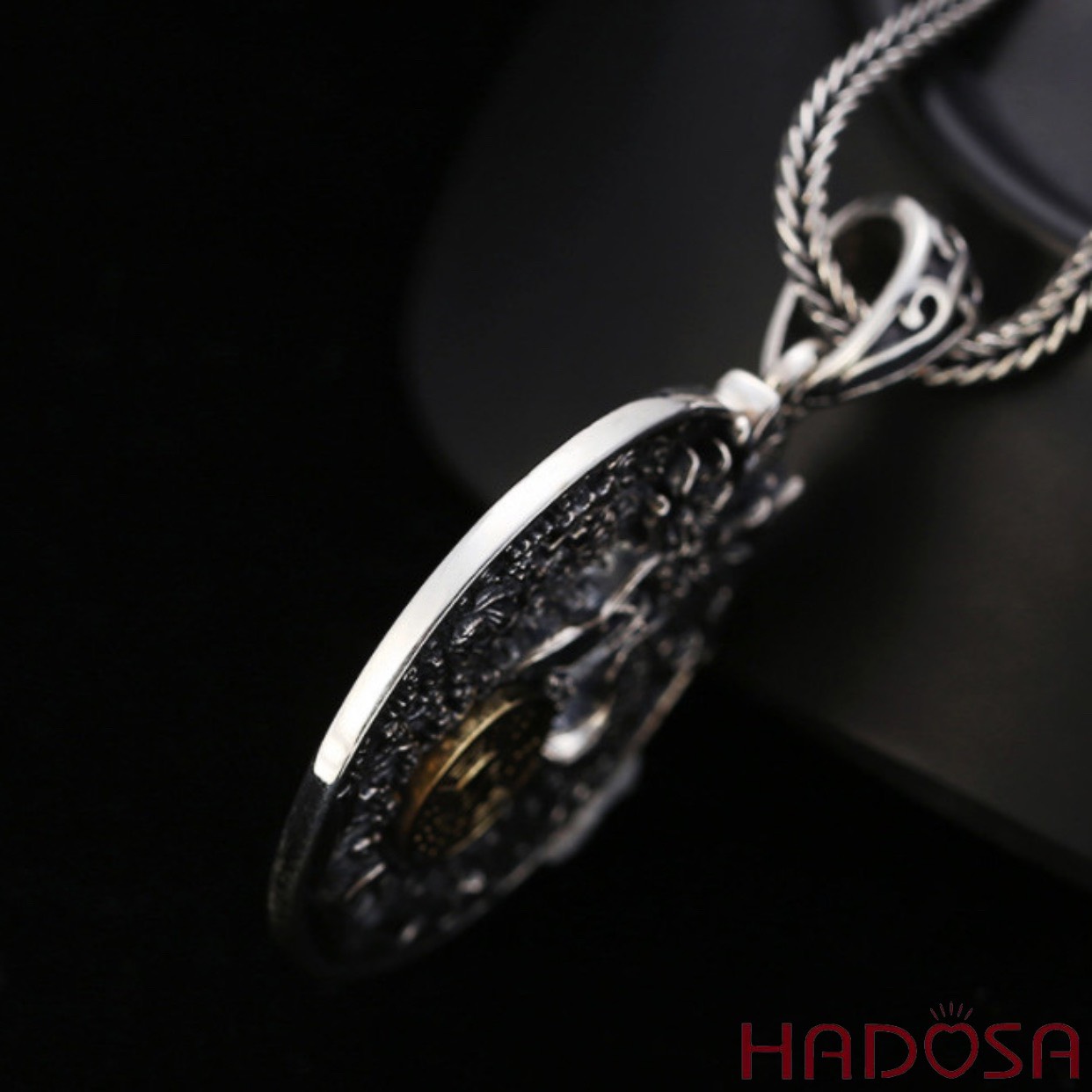 Mặt dây chuyền bạc nam phong thủy 43*37mm