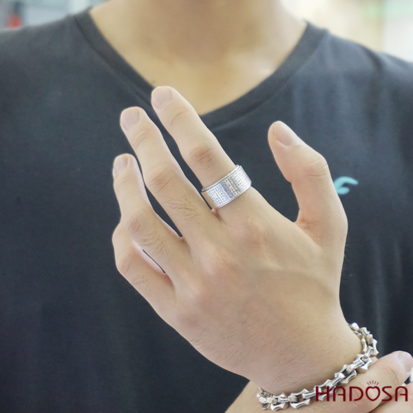 Nhẫn Nam Bạc Thái Khắc Chú Lục Tự Đại Minh