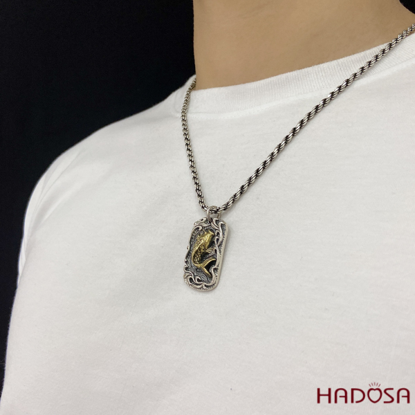 Mặt dây chuyền bạc Thái Cá Chép vượt Vũ Môn