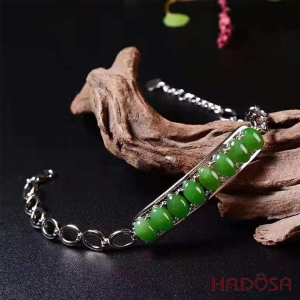 Lắc tay Ngọc Bích Canada (5*7mm) Bạc 925