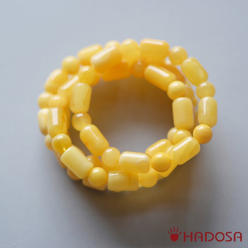 Vòng Hổ Phách Baltic mật lạp hạt trụ tròn 9mm