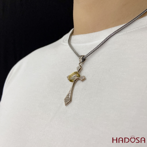 Mặt dây chuyền bạc Thánh Giá 69x14mm