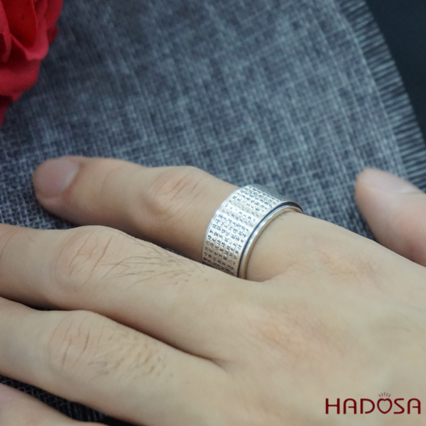 Nhẫn Nam Bạc Thái Khắc Chú Lục Tự Đại Minh