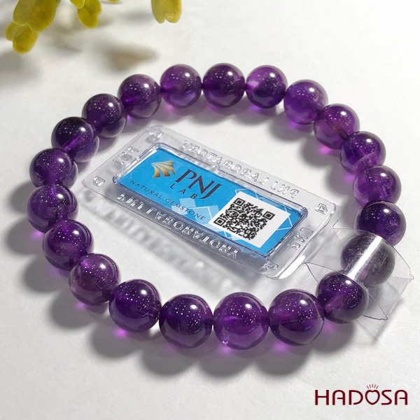 Vòng đá Thạch Anh Tím 09mm chuẩn 6A