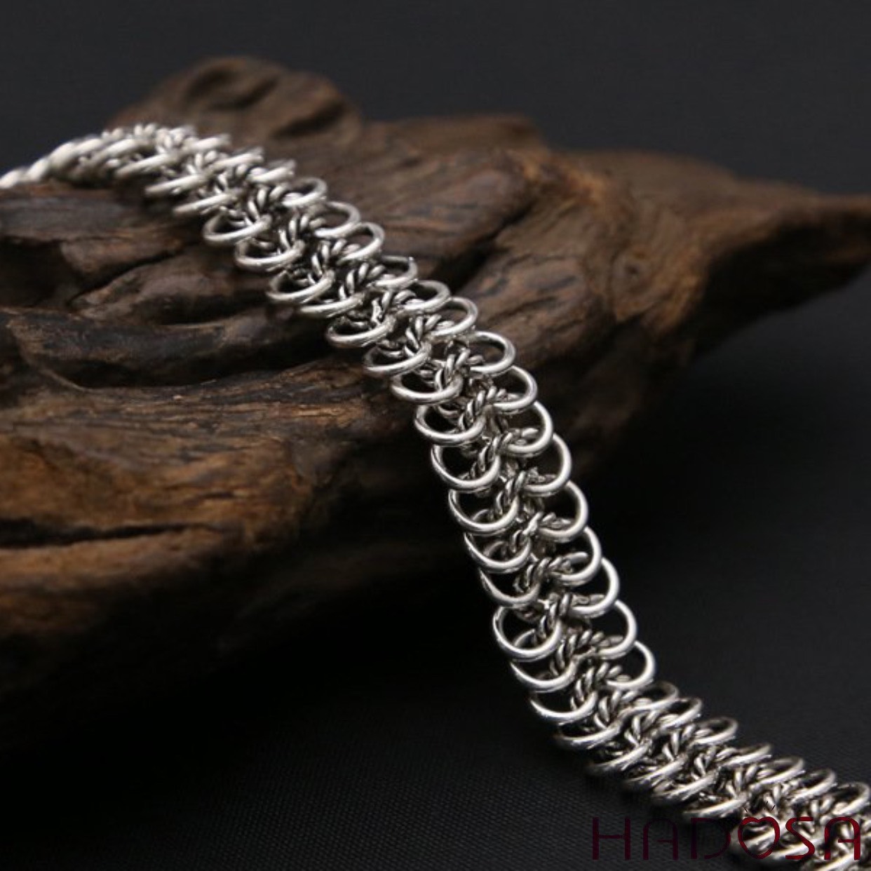 Lắc tay bạc nam mắt xích