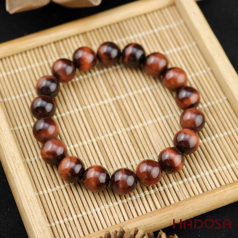 Vòng đá Mắt Hổ nâu đỏ 10mm chuẩn 5A