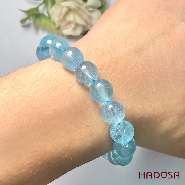 Vòng đá Topaz xanh 10mm cao cấp chuẩn 5A