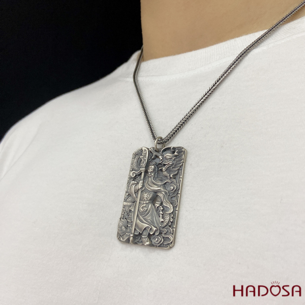 Mặt dây chuyền nam bạc Quan Công Vân Trường
