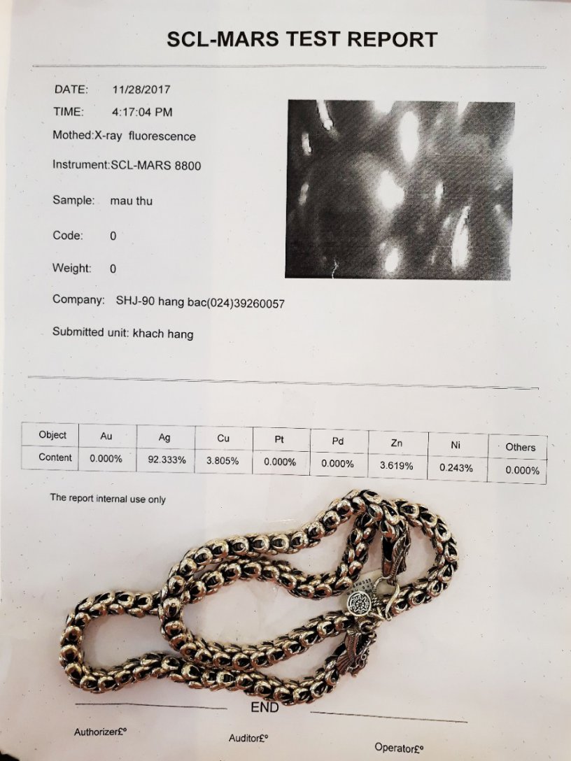 Dây chuyền vảy Rồng bạc Thái cho nam