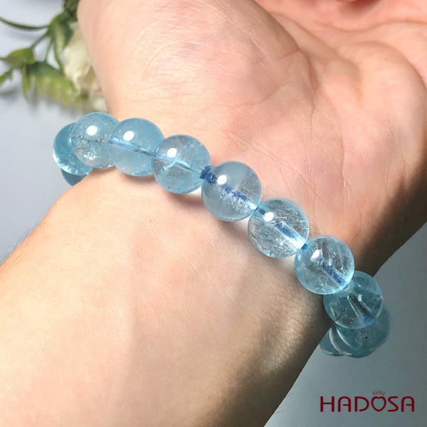 Vòng đá Topaz xanh 10mm cao cấp chuẩn 5A