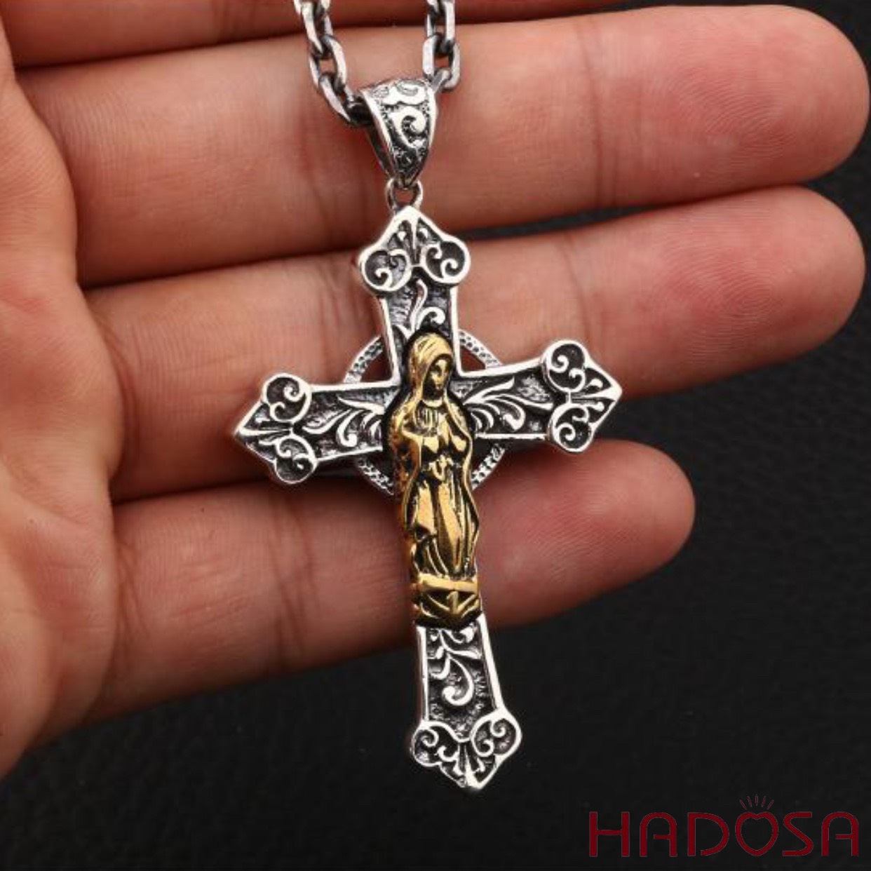 Mặt dây chuyền Thánh giá bạc Thái cao cấp