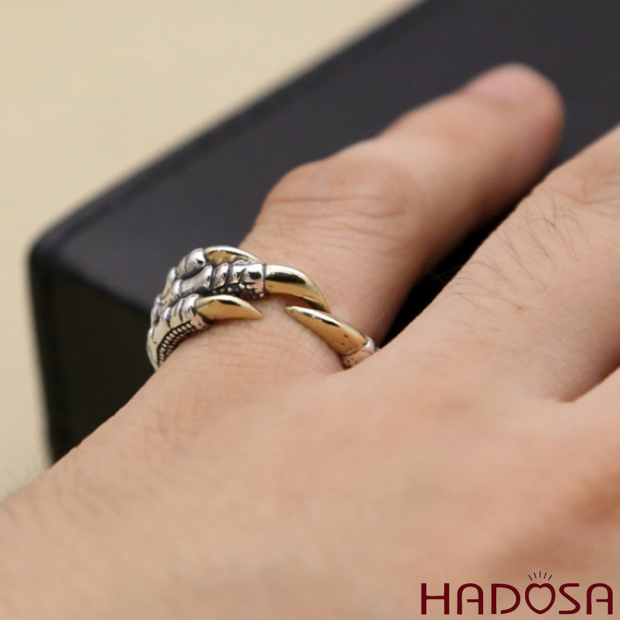 Nhẫn bạc thái nam móng Rồng