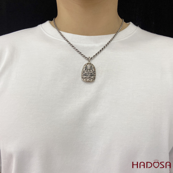 Mặt dây chuyền bạc Thái Phật bản mệnh Thiên Thủ Thiên Nhãn (Tý)