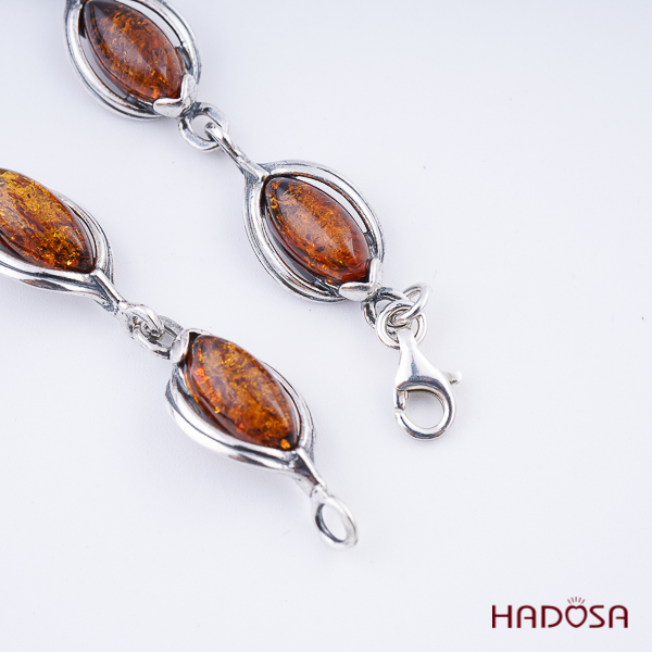 Lắc tay Hổ phách cao cấp Baltic bạc 925