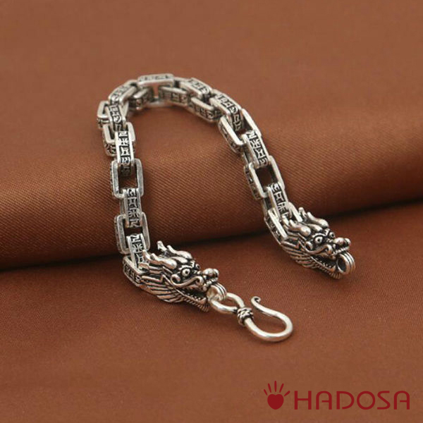Lắc tay bạc nam kiểu Rồng