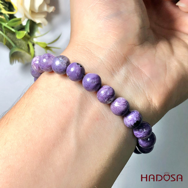 Vòng đá Mắt Rồng Charoite 08mm chuẩn 4A