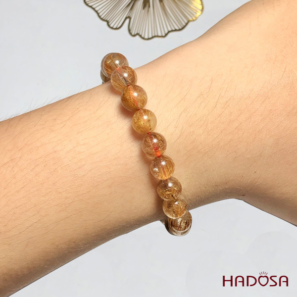 Vòng Thạch Anh tóc đồng 8mm chuẩn 5A(-)