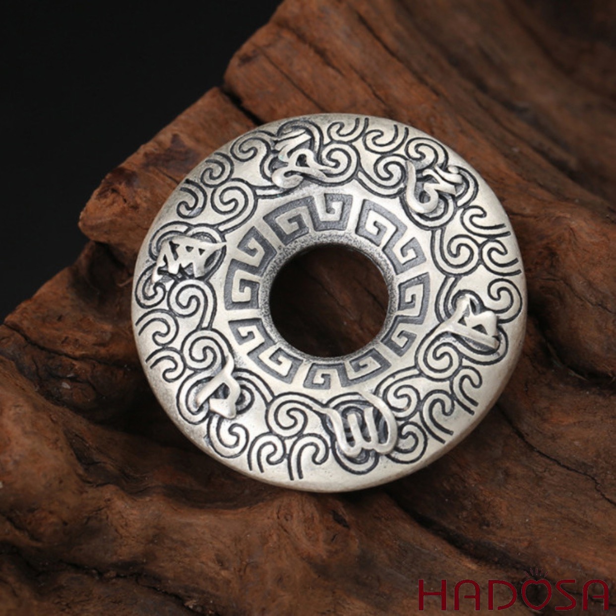 Mặt đồng điếu bạc  Thái đẹp 33*33mm