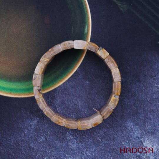 Vòng thạch anh tóc vàng hoa thị 10x19mm cao cấp chuẩn 5A