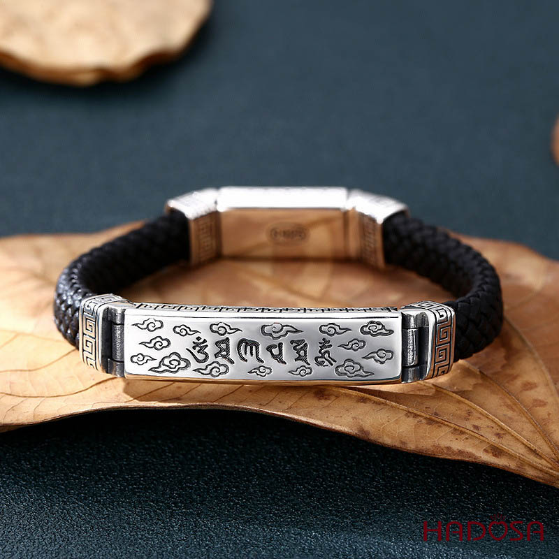 Vòng tay da bạc Thái