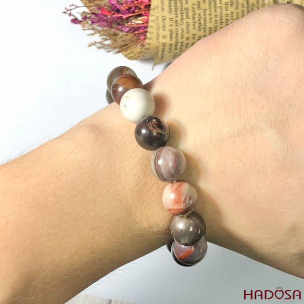 Vòng tay gỗ hóa thạch 12mm