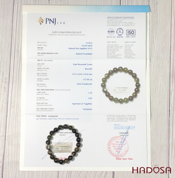 Vòng đá Sapphire ánh titan cao cấp 8mm chuẩn 5A