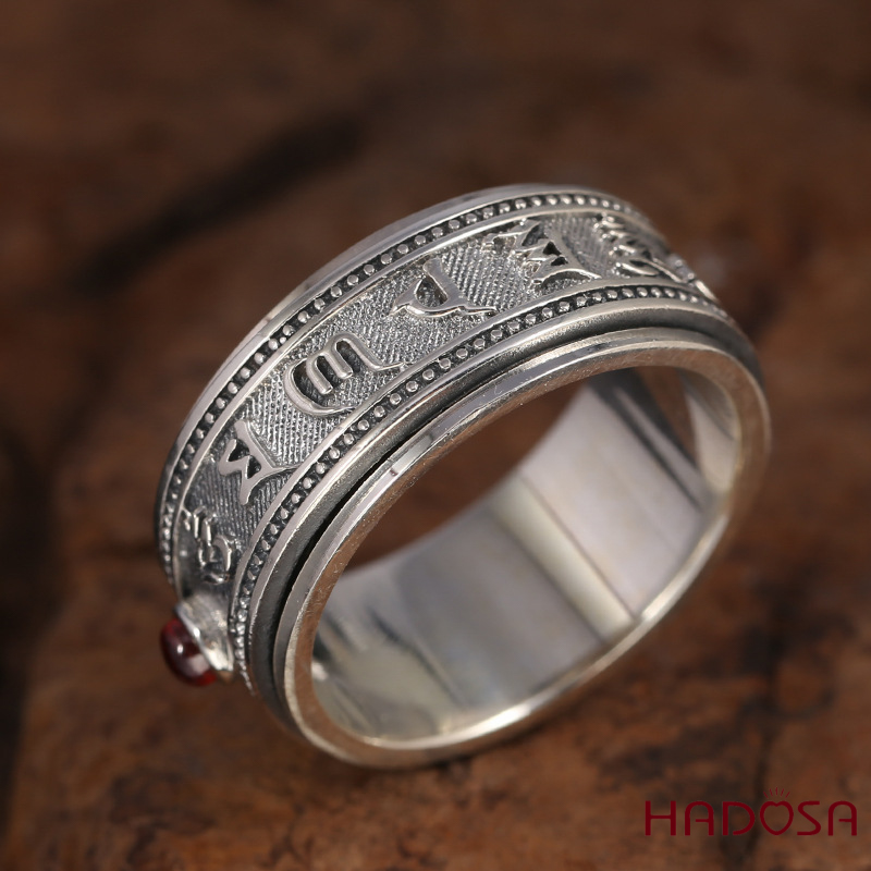 Nhẫn Xoay Bạc Thái Khắc Chú