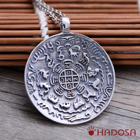 Mặt Dây Chuyền Cửu Cung Bát Quái 12 Con Giáp