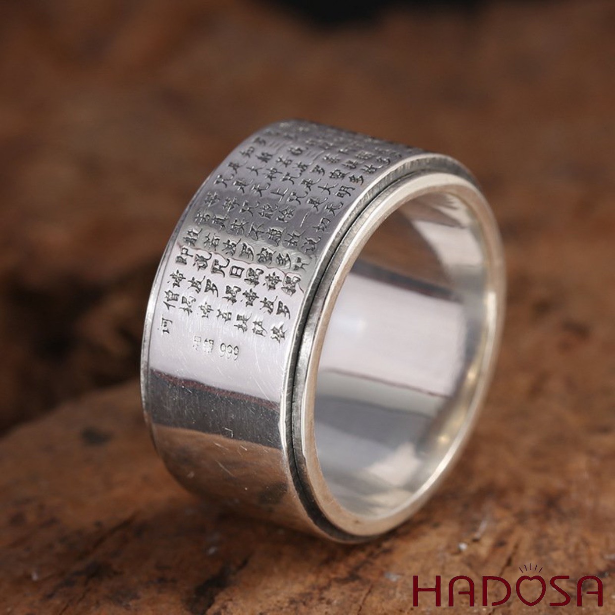 Nhẫn Nam Bạc Thái Khắc Chú Lục Tự Đại Minh