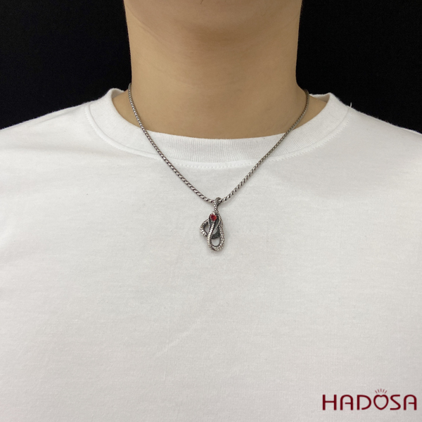 Mặt dây chuyền Rắn ngậm ngọc Bạc Thái