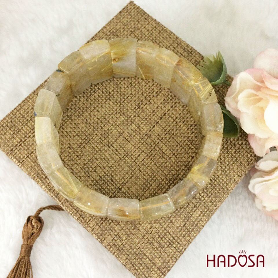 Vòng thạch anh tóc vàng bã mía 13x23mm cao cấp chuẩn 5A