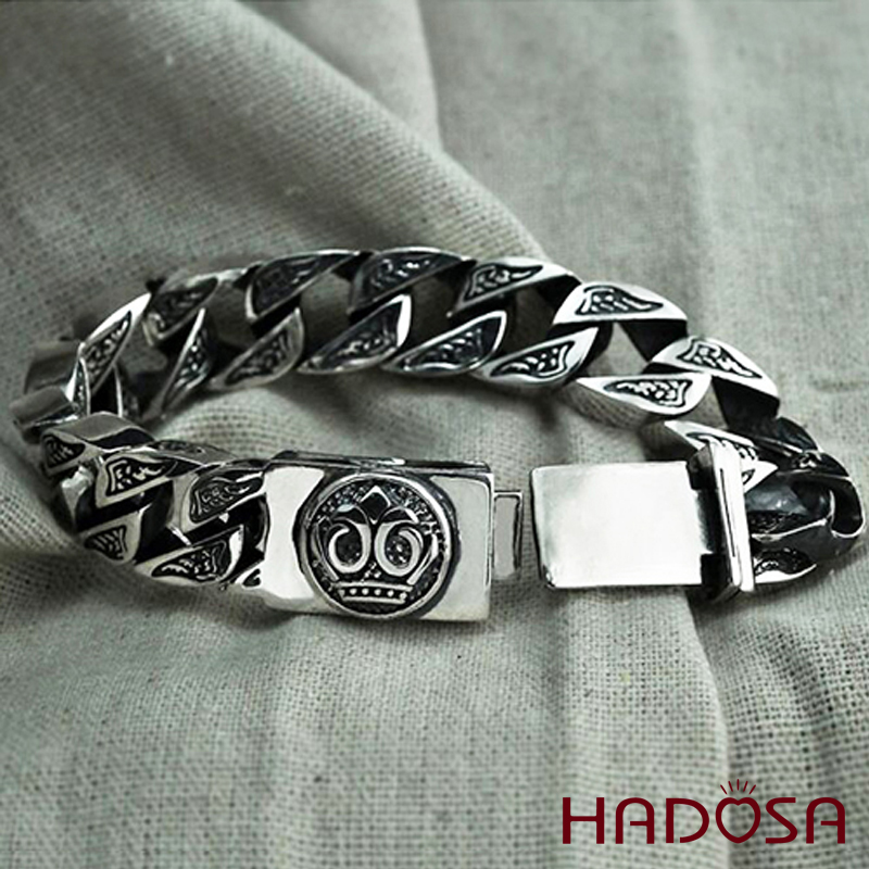 Lắc tay bạc nam bạc Thái handmade