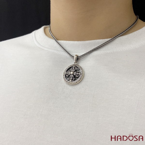 Mặt dây chuyền Chùy kim cang bạc Thái