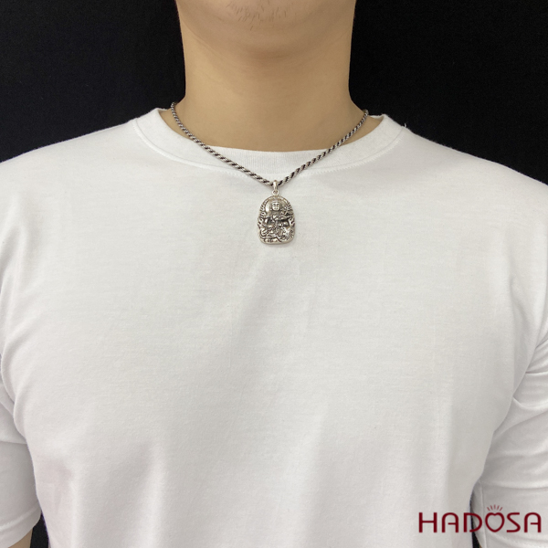 Mặt dây chuyền bạc Thai Phật bản mệnh Phổ Hiền (Thìn - Tỵ)