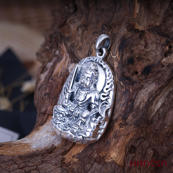 Mặt dây chuyền bạc Thai Phật bản mệnh Văn Thù (Mão)