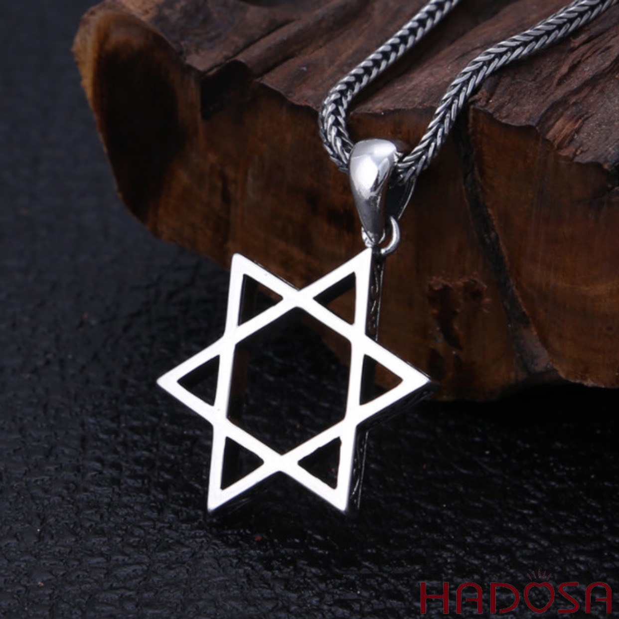 Mặt dây chuyền bạc nam Ngôi sao David 23mm