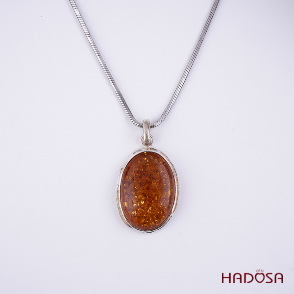 Mặt dây chuyền Hổ phách cao cấp Baltic bạc 925