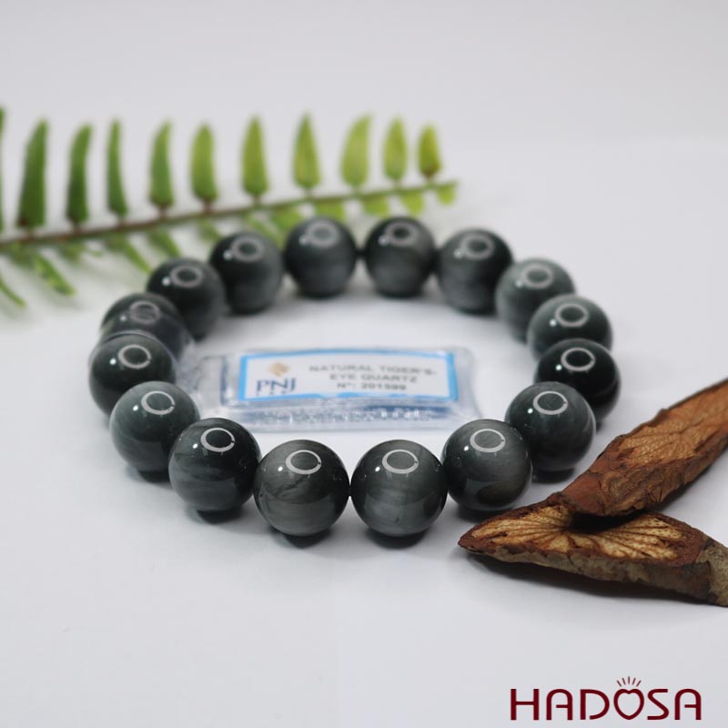 Vòng đá mắt chim Ưng xám 14mm 6A