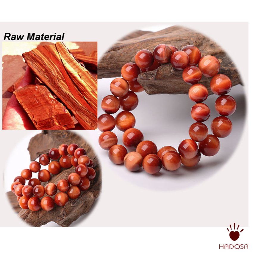 Vòng Thạch anh mắt hổ cam đỏ 16mm chuẩn 5A