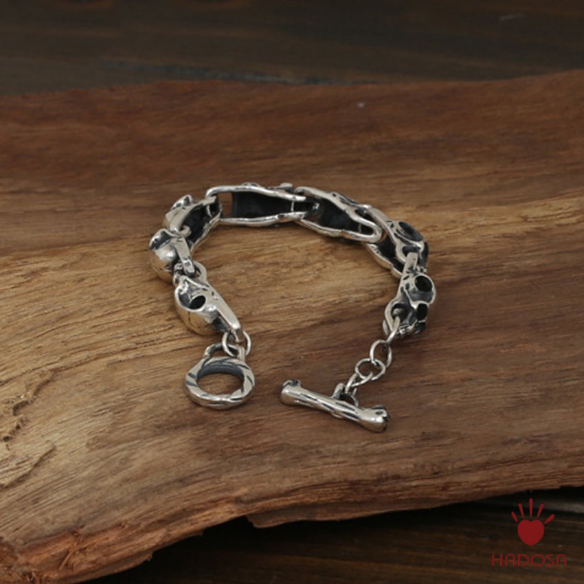 Lắc tay nam bạc Thái 925 đầu lâu cao cấp