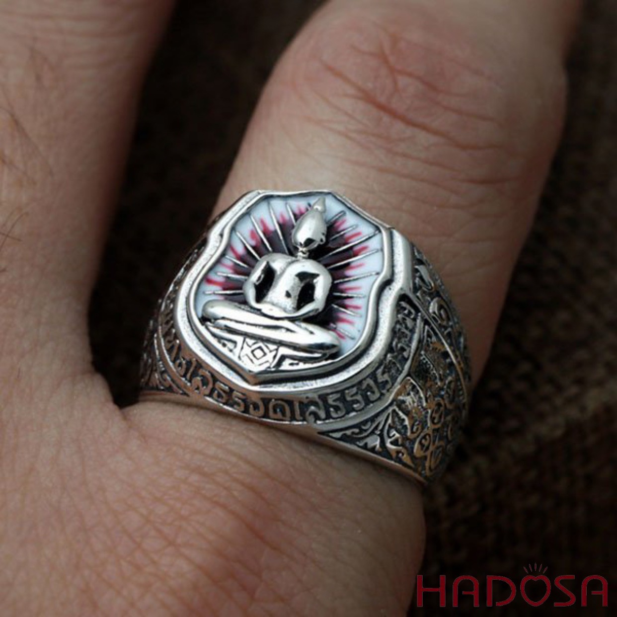 Nhẫn Phật tổ bạc Thái