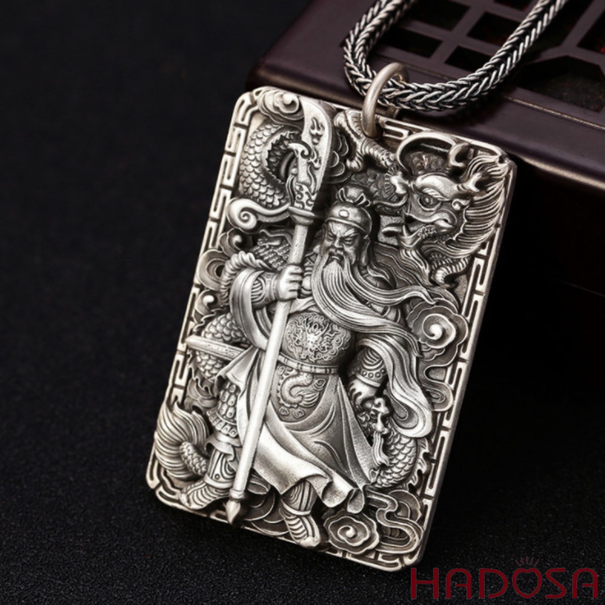 Mặt dây chuyền nam bạc Quan Công Vân Trường