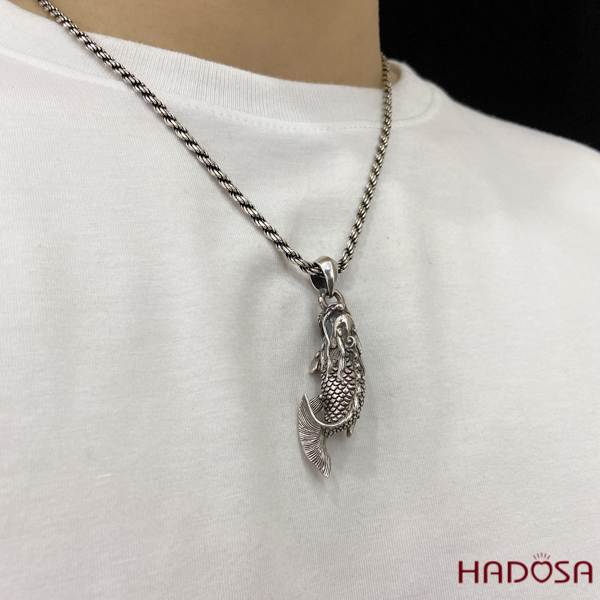 Mặt dây chuyền bạc Thái Cá chép hóa Rồng 925