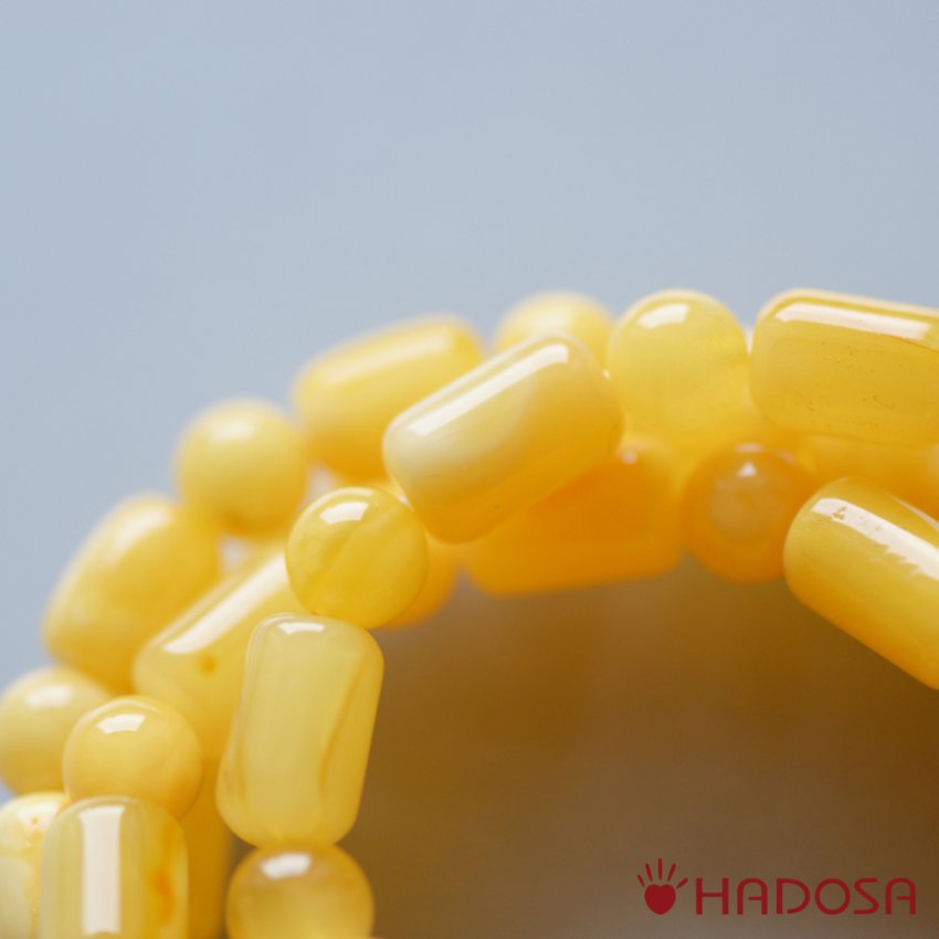 Vòng Hổ Phách Baltic mật lạp hạt trụ tròn 9mm