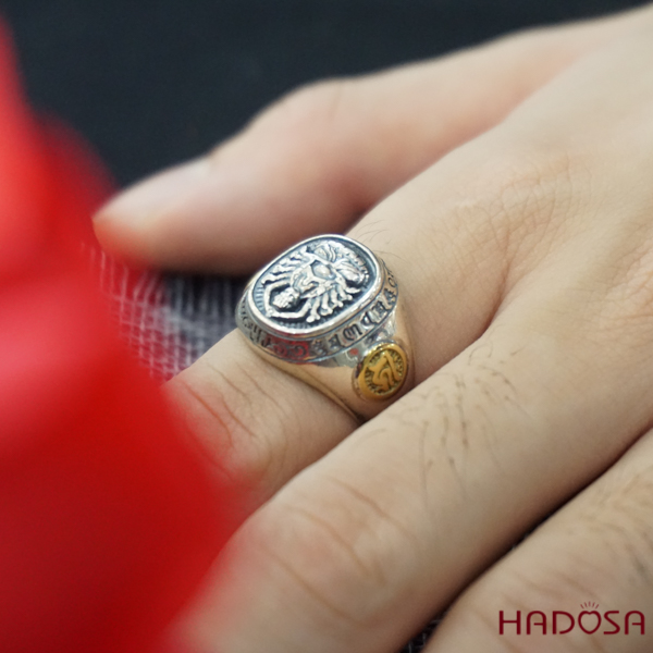 Nhẫn bạc Thái Phật bản mệnh Thiên Thủ Thiên Nhãn (Tý)