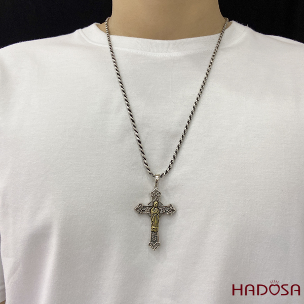 Mặt dây chuyền Thánh giá bạc Thái cao cấp