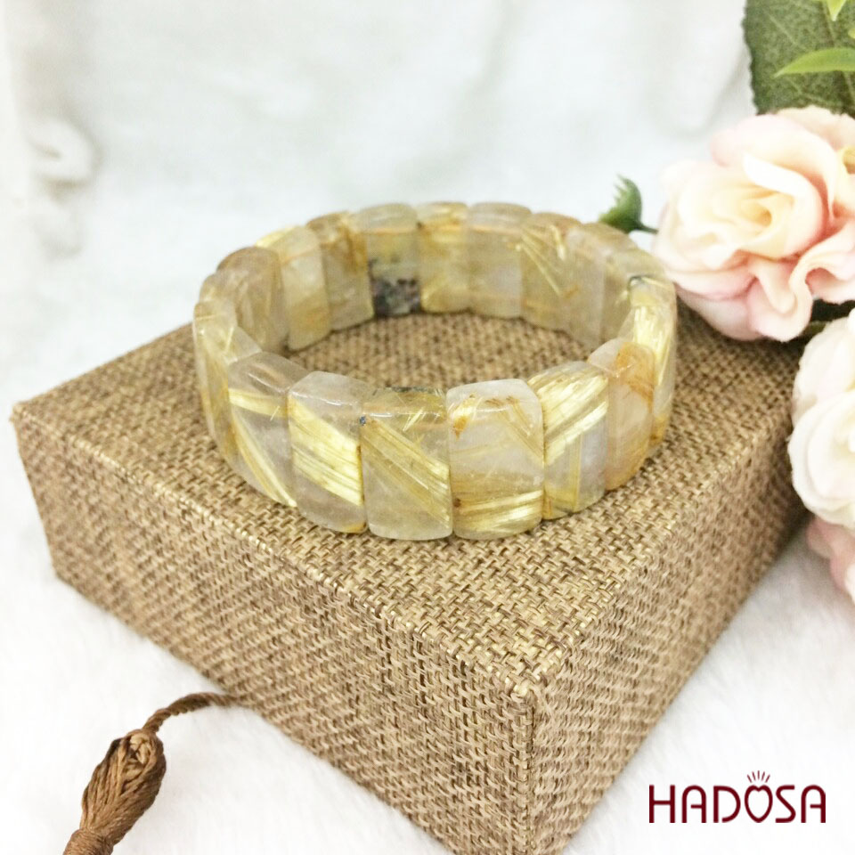 Vòng thạch anh tóc vàng bã mía 13x23mm cao cấp chuẩn 5A