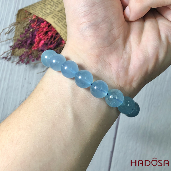 Vòng tay Aquamarine 11mm cao cấp chuẩn 6A