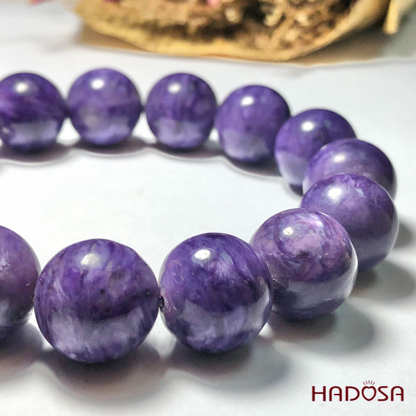 Vòng tay đá Mắt Rồng Charoite 14mm chuẩn 5A